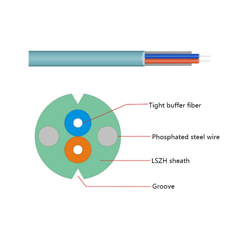 GJXJH FTTH 타이트 버퍼 실내 광섬유 케이블